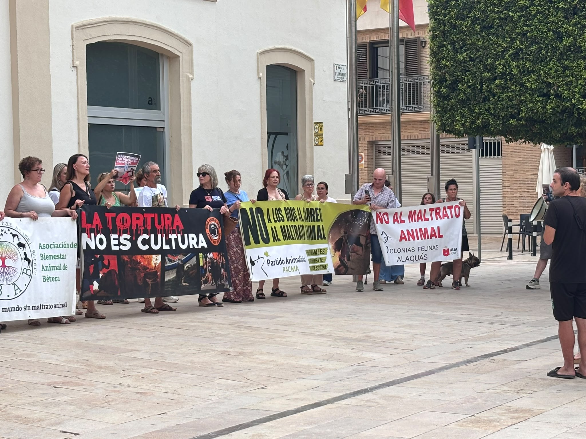 Activistas vuelven a concentrarse en Alfafar por la abolición de los actos taurinos